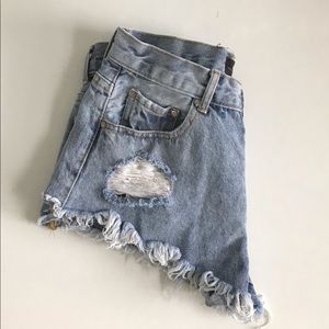 Small Mustard Seed Denim Cutoff Shorts
